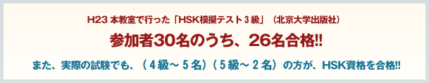 H23 �{�����ōs�����uHSK�͋[�e�X�g�R���v�i�k����w�o�ŎЁj�Q���҂R�O���̂����A�Q�U�����i�I�I �܂��A���ۂ̎����ł́i�S���`�T���j�i�T���`�Q���j�̕����AHSK���i�����i�I�I